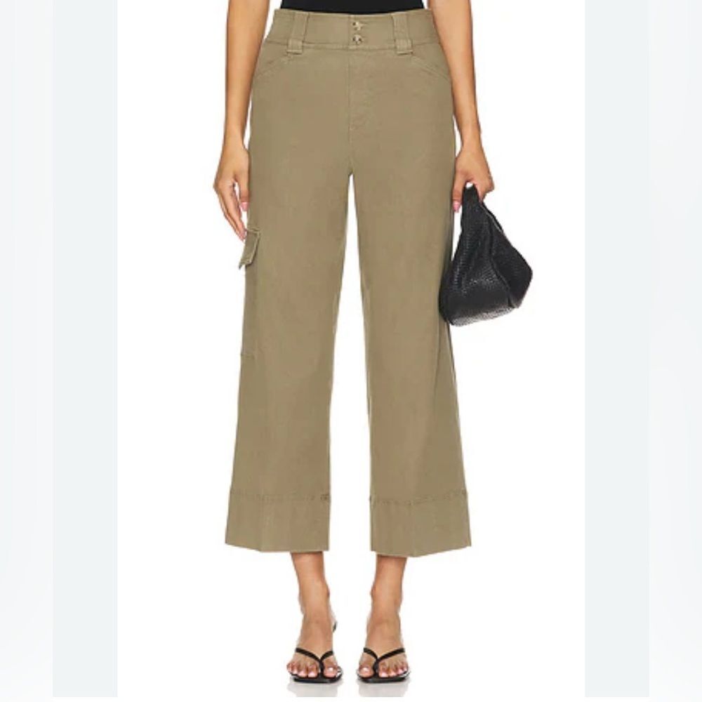 SPANX Stretch Twill Wide Leg pant in Spanish Olive Size Large